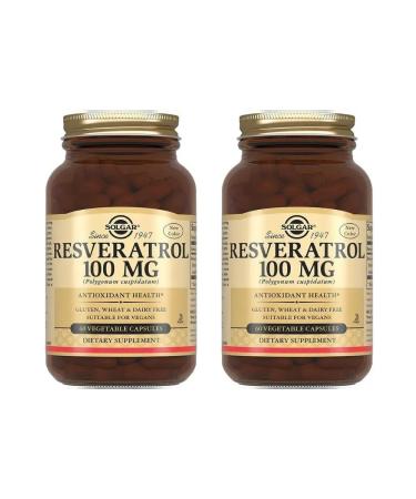SOLGAR Resveratrol 100 Mg 60 capsules (775 mg) x 2 un