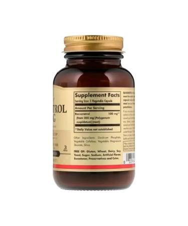 SOLGAR Resveratrol 100 mg 60 capsules (775 mg) x 3 units - Buy Online on GoSupps.com