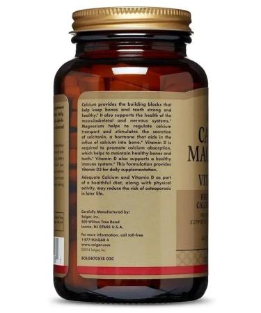 SOLGAR Calcium Magnesium with Vitamin D3 150 tab (1571 mg) x 2 un - Buy Online on GoSupps.com