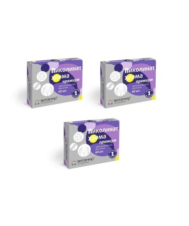 VITAMIR Picoline Premium chromium 60 tablets of 100 mg x 3 packages