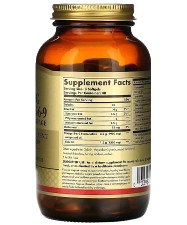 SOLGAR 1300 Mg Omega 3-6-9 60 capsules (1776 mg) x 2 units - Buy Online on GoSupps.com