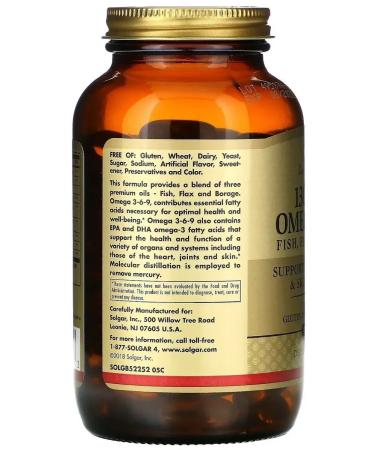 SOLGAR 1300 Mg Omega 3-6-9 60 capsules (1776 mg) x 3 units - Buy Online on GoSupps.com