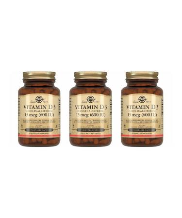 SOLGAR Vitamin D3 600 ME 120 capsules (240 mg) x 3 l