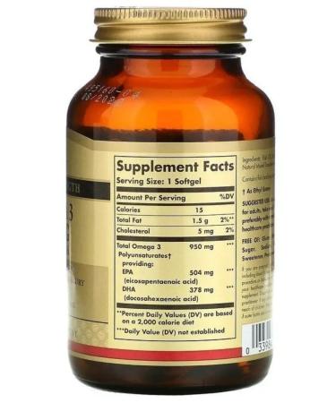 SOLGAR Omega-3 950 Mg ERA & DHA 100 capsules (1950 mg) x 3 units - Buy Online on GoSupps.com