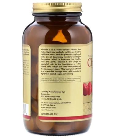 SOLGAR Vitamin C 500 mg 90 chewing tablets (2381 mg) x 3 units - Buy Online on GoSupps.com