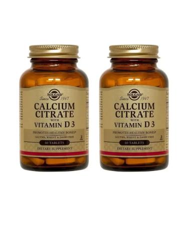 SOLGAR Calcium citrate with vitamin D3 60 Tab (1602mg) x 2 units