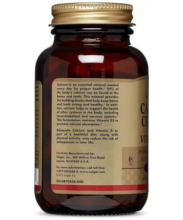 SOLGAR Calcium citrate with vitamin D3 60 Tab (1602mg) x 3 - Buy Online on GoSupps.com