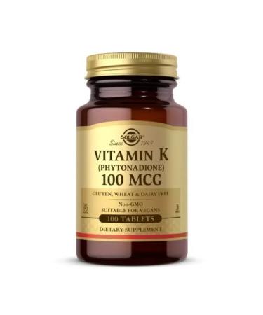 Solgar vitamin K1 phytomenadion 100 tabs (310mg) x 3 - Buy Online on GoSupps.com