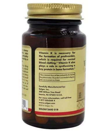 Solgar vitamin K1 phytomenadion 100 tabs (310mg) x 3 - Buy Online on GoSupps.com