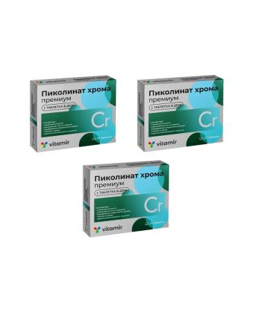 VITAMIR Picoline Premium chromium 30 tablets of 100 mg x 3 packages