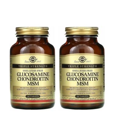 SOLGAR Glucosamine Chondroitin MSM 60 tablets (2090 mg) x 2 UP