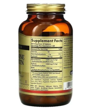 SOLGAR Glucosamine Chondroitin MSM 60 tablets (2090 mg) x 3 units - Buy Online on GoSupps.com