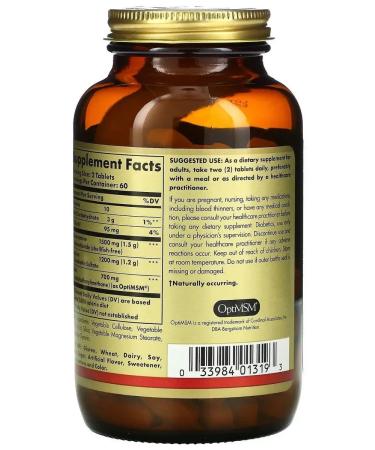 SOLGAR Glucosamine Chondroitin MSM 60 tablets (2090 mg) x 3 units - Buy Online on GoSupps.com