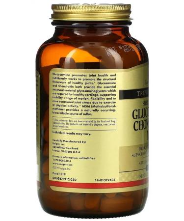 SOLGAR Glucosamine Chondroitin MSM 60 tablets (2090 mg) x 3 units - Buy Online on GoSupps.com
