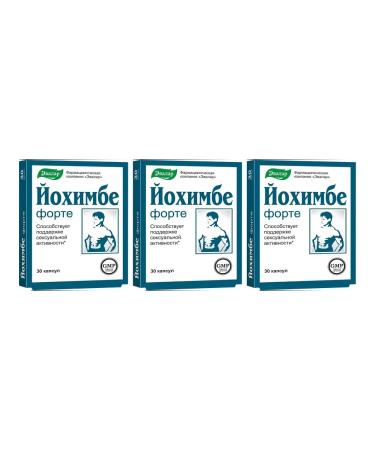 Evalar Yochimbe forte 30 capsules (0.2g) x 3 l