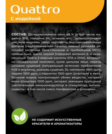 QUATTRO Dry food for kittens of the Abyssinian breed with turkey 2kg - Buy Online on GoSupps.com