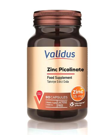 Validus Zinc picoline 15 mg immunity support capsules No. 90