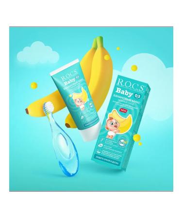 ROCS Toothpaste for children under 3 years old banana mix 2 pcs - Buy Online on GoSupps.com
