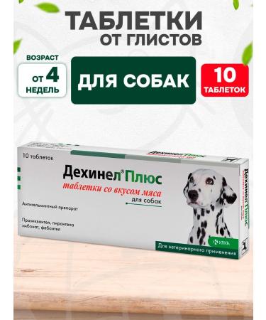 KRKA Dechinel plus tablets from worms for dogs Taste of meat 10 tab