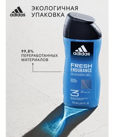adidas Men's shower gel Fresh Enduraance 3B1 250 ml - Buy Online on GoSupps.com