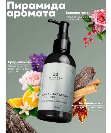 MANITA PROFESSIONAL Cream 9B1 for hand and body Rose Orange Flower Musk 150 ml - Buy Online on GoSupps.com