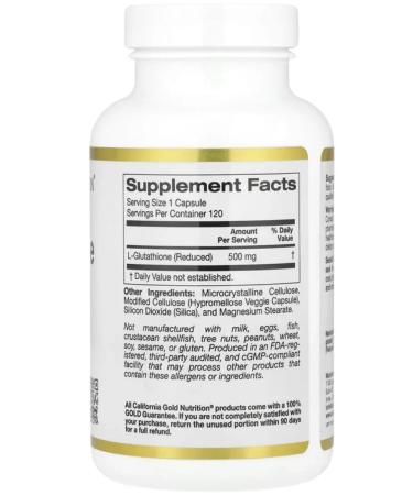 California Gold Nutrition California Gold L-lutation 500 mg 120 plant capsules - Buy Online on GoSupps.com