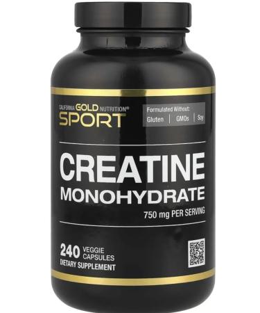 California Gold Nutrition California Gold Monohydrate Creatine 240 plant caps - Buy Online on GoSupps.com