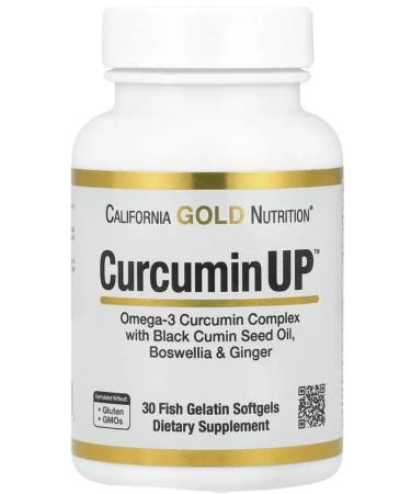 California Gold Nutrition California Gold Kurkumin with omega 3 30 fish capsules. yellow - Buy Online on GoSupps.com