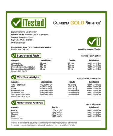 California Gold Nutrition California Gold Omega Crill Oil 3 1000 mg 60 kapsul - Buy Online on GoSupps.com