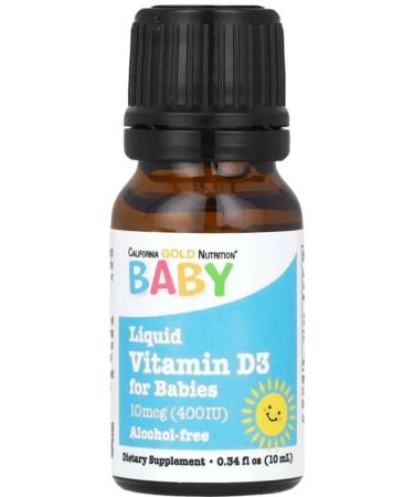 California Gold Nutrition California Gold Vitamin D3 for children in drops 400MO 10ML - Buy Online on GoSupps.com