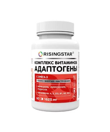 RISINGSTAR A complex of vitamins and adaptogens with omega-3 60 caps. 2 pcs