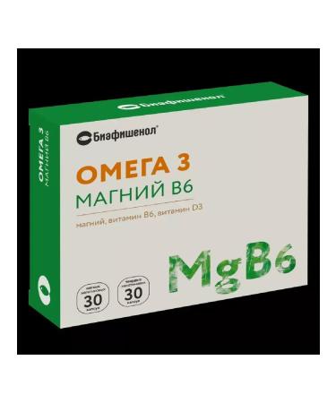 biafishenol Omega 3 magnesium b6 30 pcs. Capsules weighing 0.3-3pcs