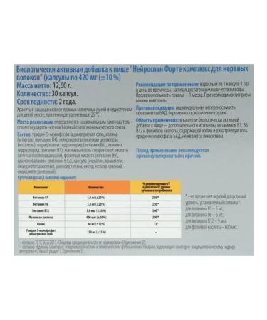 VITAMIR PRO Neurospan Forte complex for nerve fibers 30 pcs. - 4 units - Buy Online on GoSupps.com