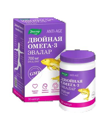 Evalar Double Omega-3 4 pcs. 30 kapaps - Buy Online on GoSupps.com