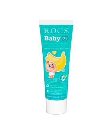 ROCS Toothpaste for children banana mix 0-3 years 45 g - Buy Online on GoSupps.com