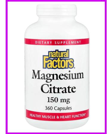 Natural factors/ Magnesium citrate 150 mg 360 capsules