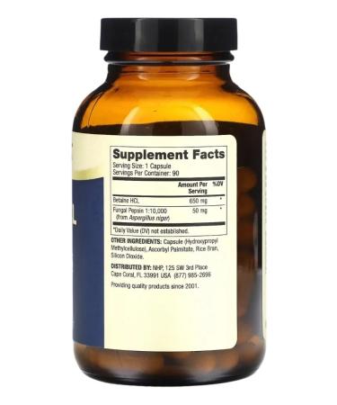 Dr Mercola Betain hydrochloride and pepsin 650 mg 90 capsules - Buy Online on GoSupps.com