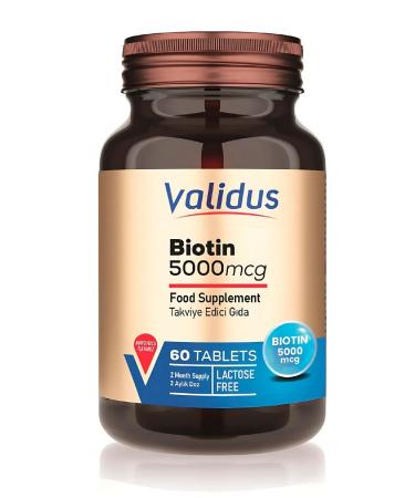 Validus Biotin 5000 g for skin hair and nails tablets 60 pcs