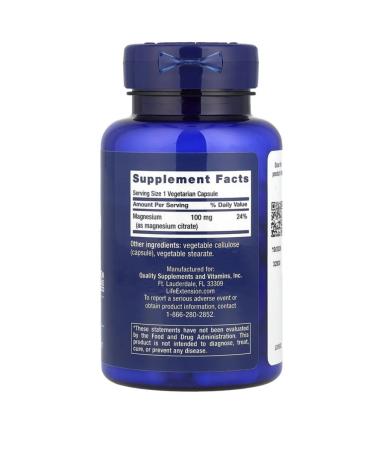 Life extension Magnesium (citrate) 100 mg 100 vegetarian - Buy Online on GoSupps.com