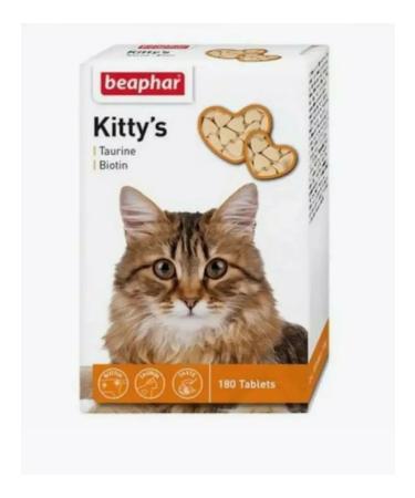 beaphar Vitamins for cats Kitty's+Taurine+Biotin "Taurin 180pcs