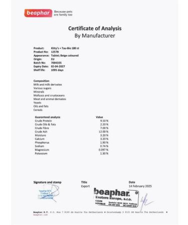 beaphar Vitamins for cats Kitty's+Taurine+Biotin "Taurin 180pcs - Buy Online on GoSupps.com