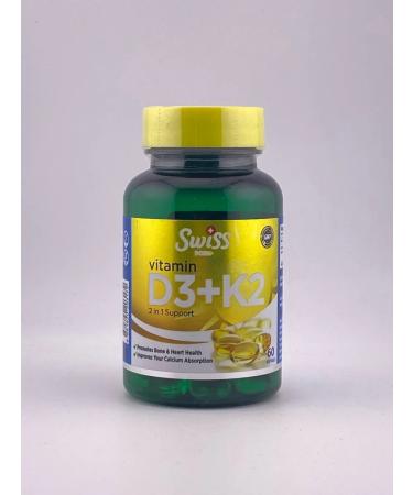 Gairbekstore Swiss vitamin D3+K2 5000 60 CAP