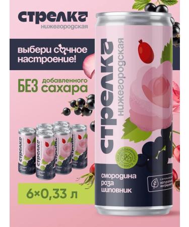 Nizhny Novgorod Spit Natural lemonade black currant-rose-chipper 6 x 0.33l