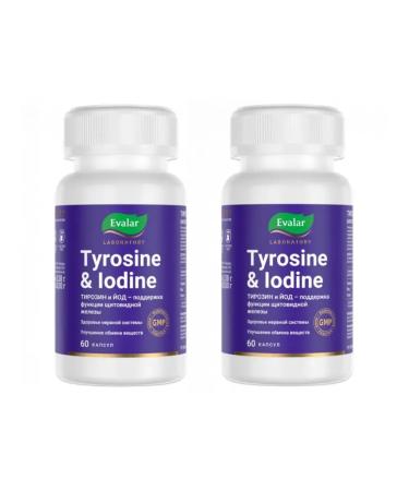 Evalar Tyrosin + iodine (Tyrosine & iDine) 60 capsules (0.38g) x 2 un