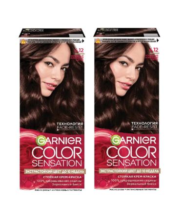 Garnier Persistent hair cream for hair tone 4.12 2 pcs 110 ml