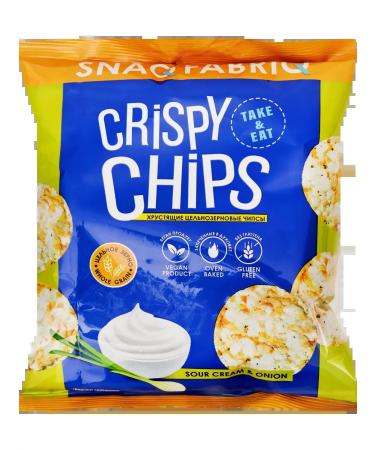 Whole -grain rice chips SNAQ Fabriq with the taste of sour cream and