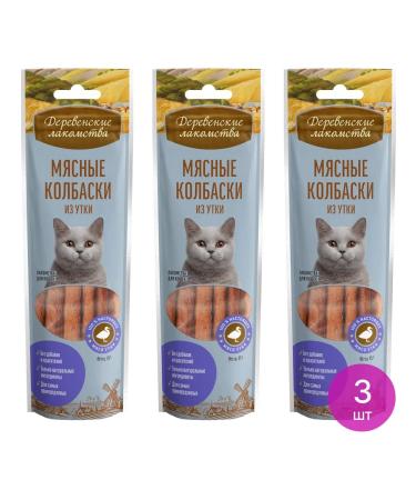 Country delicacies A treat for adult cats sausages from duck 45g 3 pcs