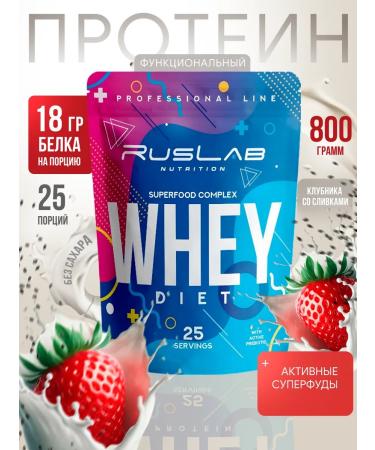 Ruslabnutrition Whey Diet Food substitute (800 g) strawberries