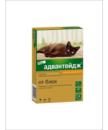 Elanco Advantage from fleas for cats up to 4 kg 4 pipettes