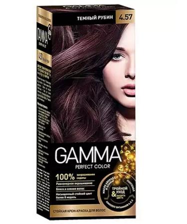 Gamma Hair color cream tone dark ruby 4.57